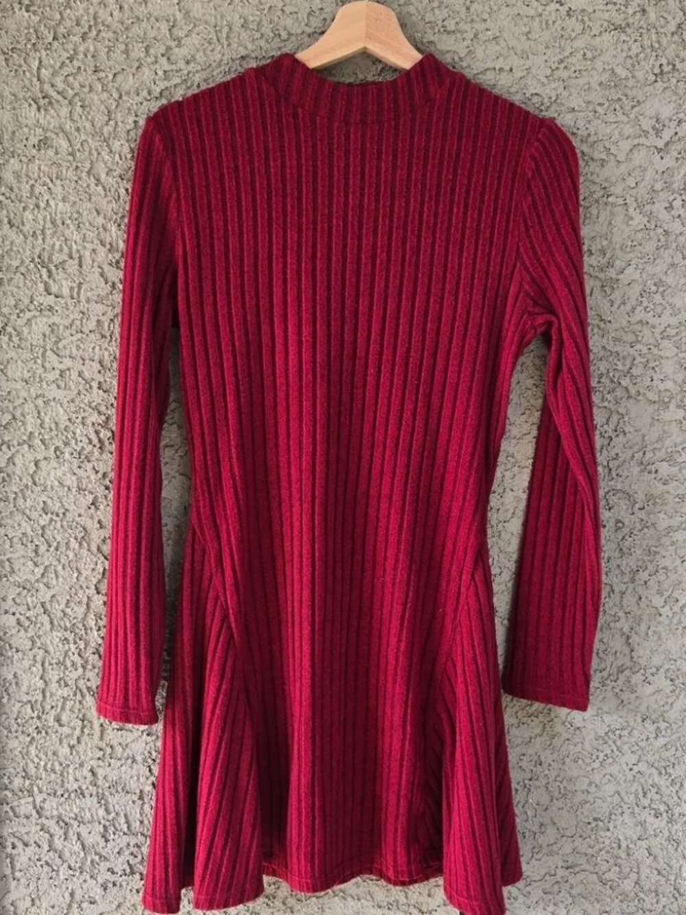 Halara Play It My Way Red Ribbed Long Sleeve Dress - Picture 2 of 2